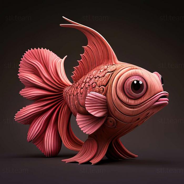 3D model Pink munchausia fish (STL)